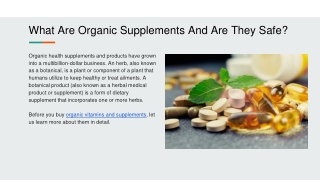 What Are Organic Supplements And Are They Safe_