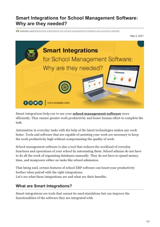 Smart Integration for school management software