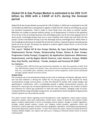 Global Oil & Gas Pumps Market