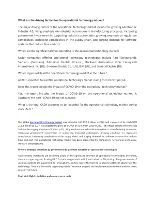 Operational Technology Market