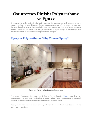 Countertop Finish_ Polyurethane vs Epoxy