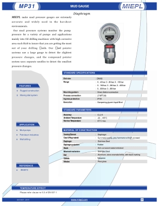 MP31 Mud Gauge Diaphragm MIEPL