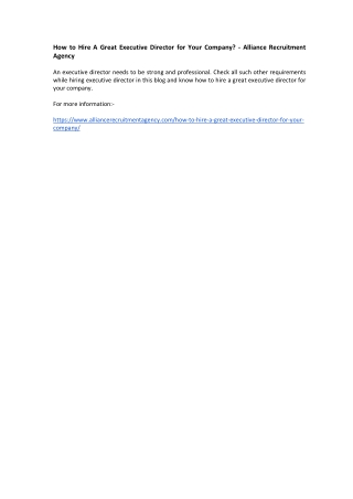 executive director recruitment