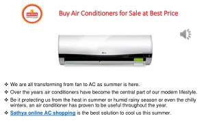 Buy Air Conditioners for Sale at Best Price