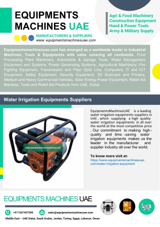 Water Irrigation Equipments Suppliers