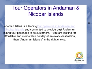 Tour Operators in Andaman & Nicobar Islands