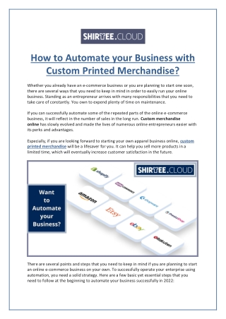 How to Automate your Business with Custom Printed Merchandise?