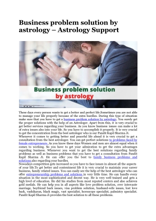 Business problem solution by astrology – Astrology Support