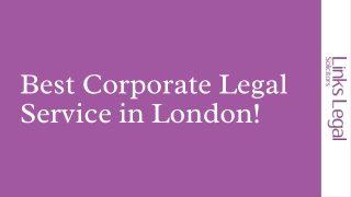 Best Corporate Legal Service in London