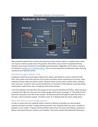 Hydraulic System Components