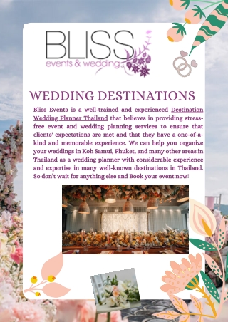 Avail Destination Wedding Planner in Thailand.