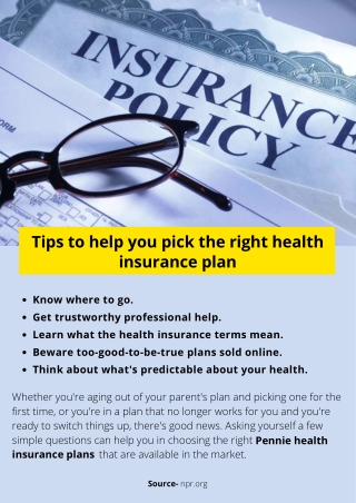 Tips to help you pick the right health insurance plan