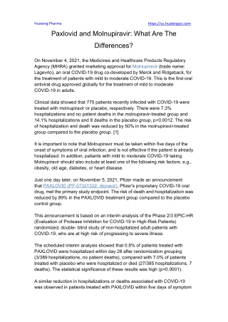 Paxlovid and Molnupiravir What Are The Differences