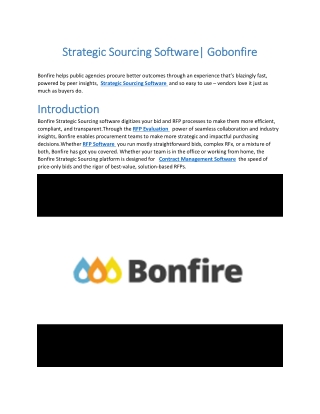 Strategic Sourcing Software| Gobonfire