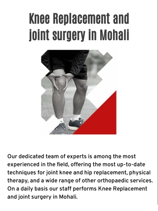 Knee Replacement And Joint Surgery In Mohali
