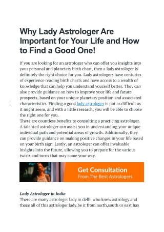 Why Lady Astrologer Are Important for Your Life and How to Find a Good One!