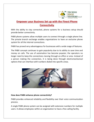 Empower your Business Set up with the Finest Phone Connectivity