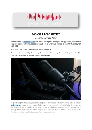 Voice Over Artist