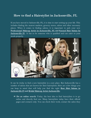 How to find a Hairstylist in Jacksonville, FL