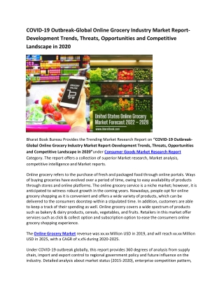 COVID-19 Outbreak-Global Online Grocery Industry Market Report-Development Trends, Threats, Opportunities and Competitiv