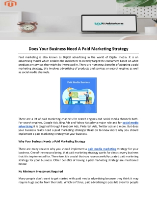 Does Your Business Need a Paid Marketing Strategy