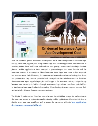 On Demand Insurance Agent App Development Cost