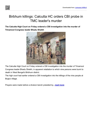 Birbhum killings - Calcutta HC orders CBI probe in TMC leader's murder