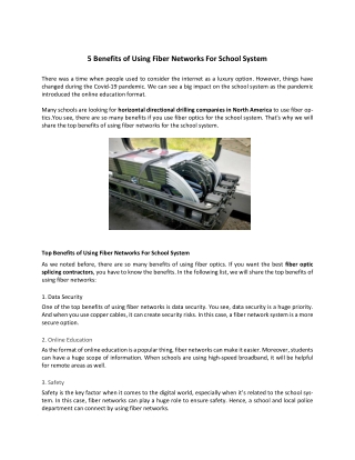 5 benifits of using fiber networks for school system