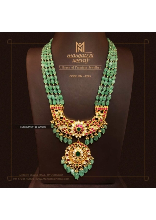 Traditional Beads Haram with Kundan Locket