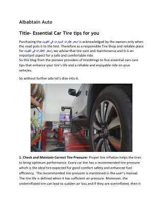 Essential Car Tire tips for you