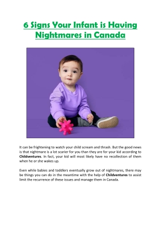 6 Signs Your Infant is Having Nightmares in Canada