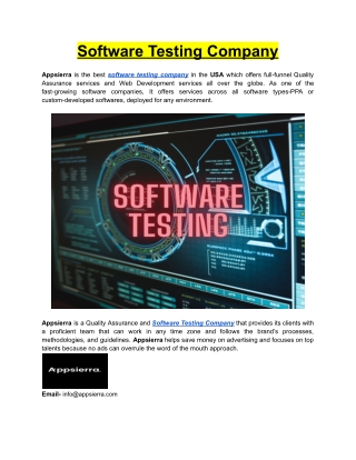 Software Testing Company in USA