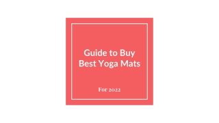 Guide to Buy Best Yoga Mats