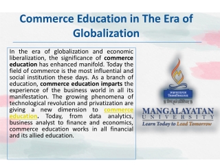 Commerce Education for a bright career!