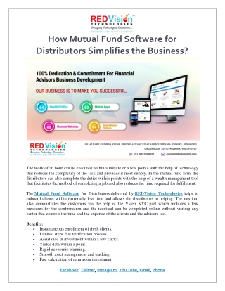 How Mutual Fund Software for Distributors Simplifies the Business