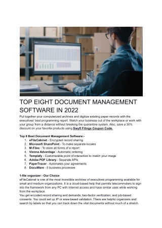 TOP EIGHT DOCUMENT MANAGEMENT SOFTWARE IN 2022