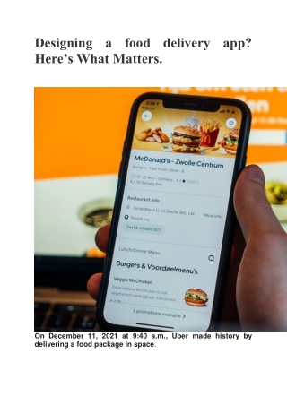 Designing a food delivery app? Here's What Matters.