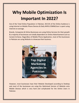 Why Mobile Optimization Is Important In 2022