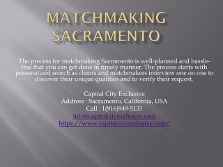 Matchmaking Sacramento
