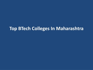 Top BTech Colleges In Maharashtra