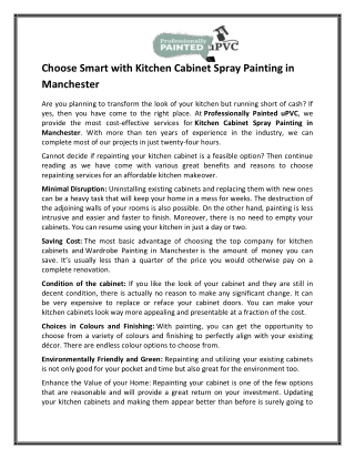 Kitchen Cabinet Spray Painting in Manchester