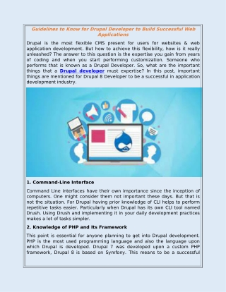 Guidelines to Know for Drupal Developer to Build Successful Web Applications