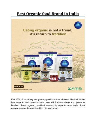 Best Organic food Brand in India