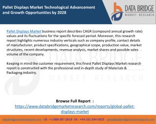 Pallet Displays Market Technological Advancement and Growth Opportunities by 2028