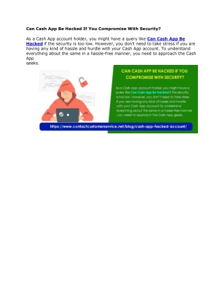 Can Cash App Be Hacked If You Compromise With Security?