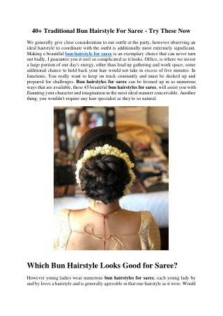 How to keep Bun Hairstyle For Saree strong?