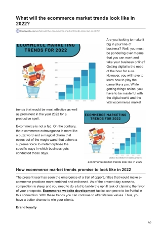 What will the ecommerce market trends look like in 2022