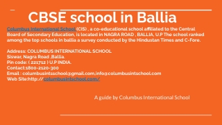 CBSE school in Ballia