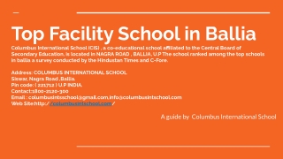 Top Facility School in Ballia