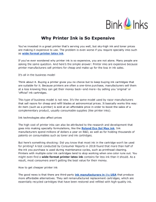 Why Printer Ink is So Expensive - Binkinks